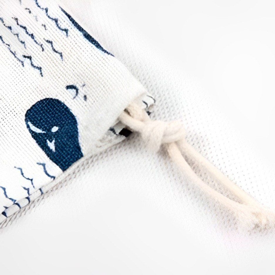 定做原創小清新棉布抽繩束口收納袋,小鯨魚收納布袋,簡約旅行整理束口袋,質感禮品袋禮物袋-細節圖2