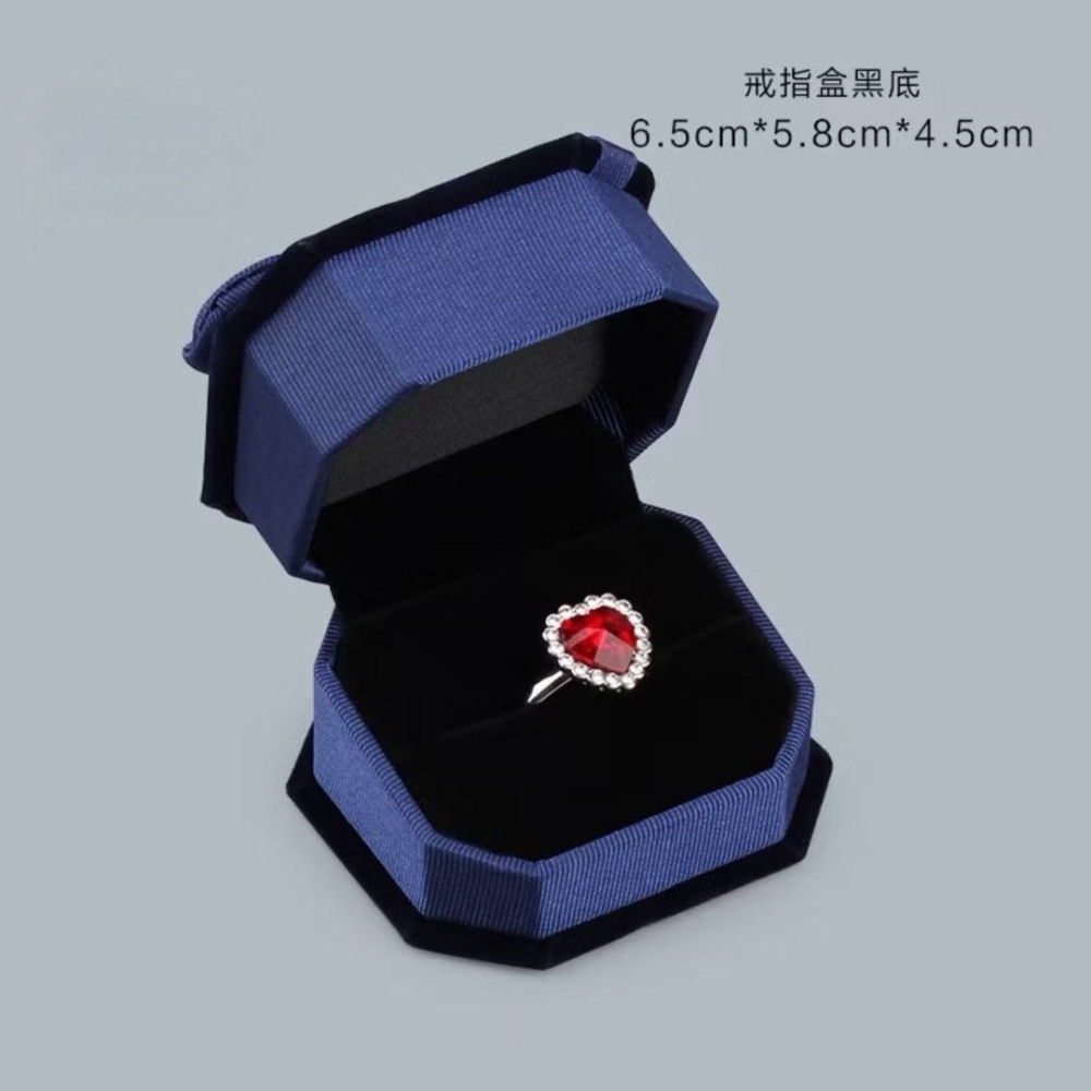 蝴蝶結八角絨布飾品盒,戒指收納盒,迷你可愛首飾盒,包裝盒-細節圖3