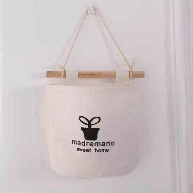 海軍風白色棉麻懸挂式收納袋,布藝門後懸掛儲物袋,牆面整理收納袋,北歐居家雜物裝飾掛袋-細節圖6