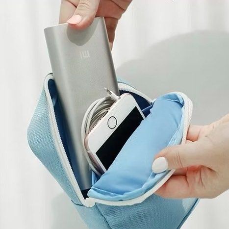 可愛多功能充電器充電線旅行收納包,行動電源3C配件收納整理袋,防潑水戶外旅遊收納袋-細節圖3