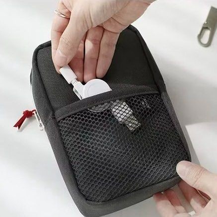 可愛多功能充電器充電線旅行收納包,行動電源3C配件收納整理袋,防潑水戶外旅遊收納袋-細節圖5