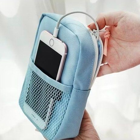 可愛多功能充電器充電線旅行收納包,行動電源3C配件收納整理袋,防潑水戶外旅遊收納袋-細節圖6