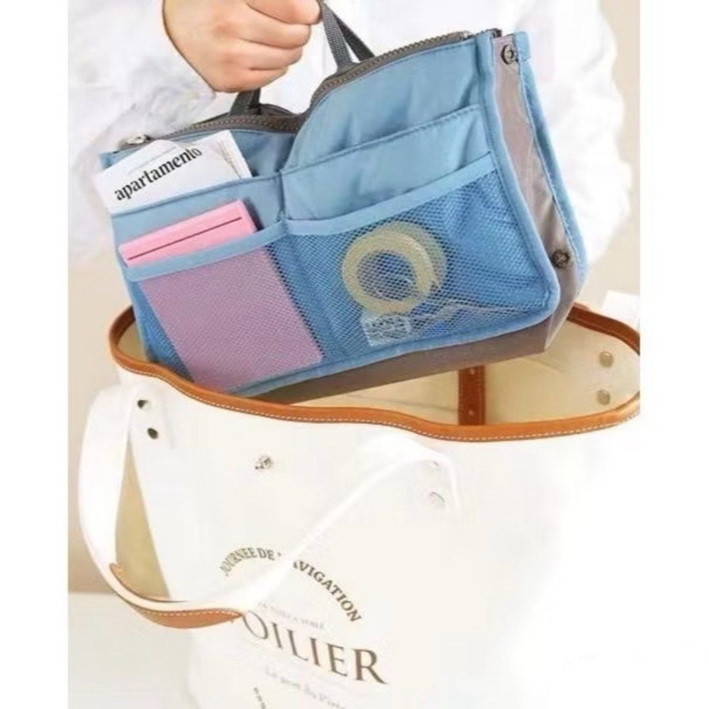 加厚多功能雙拉鍊收纳包,戶外旅行大容量洗漱包,多口袋防水盥洗包,收納包中包袋中袋-細節圖3