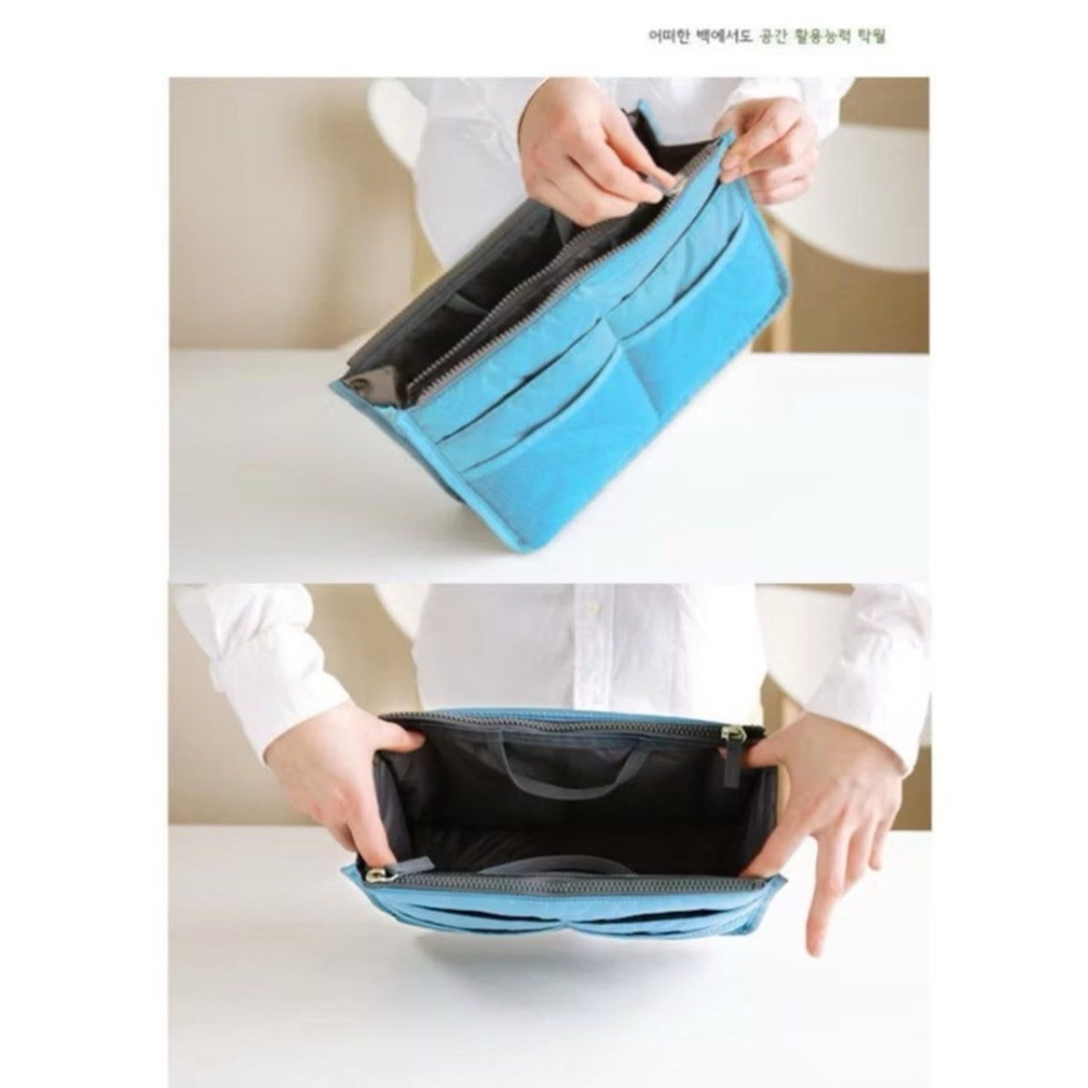 加厚多功能雙拉鍊收纳包,戶外旅行大容量洗漱包,多口袋防水盥洗包,收納包中包袋中袋-細節圖5