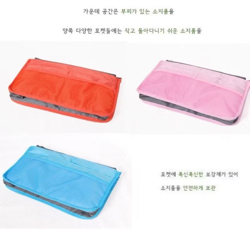 加厚多功能雙拉鍊收纳包,戶外旅行大容量洗漱包,多口袋防水盥洗包,收納包中包袋中袋-細節圖6