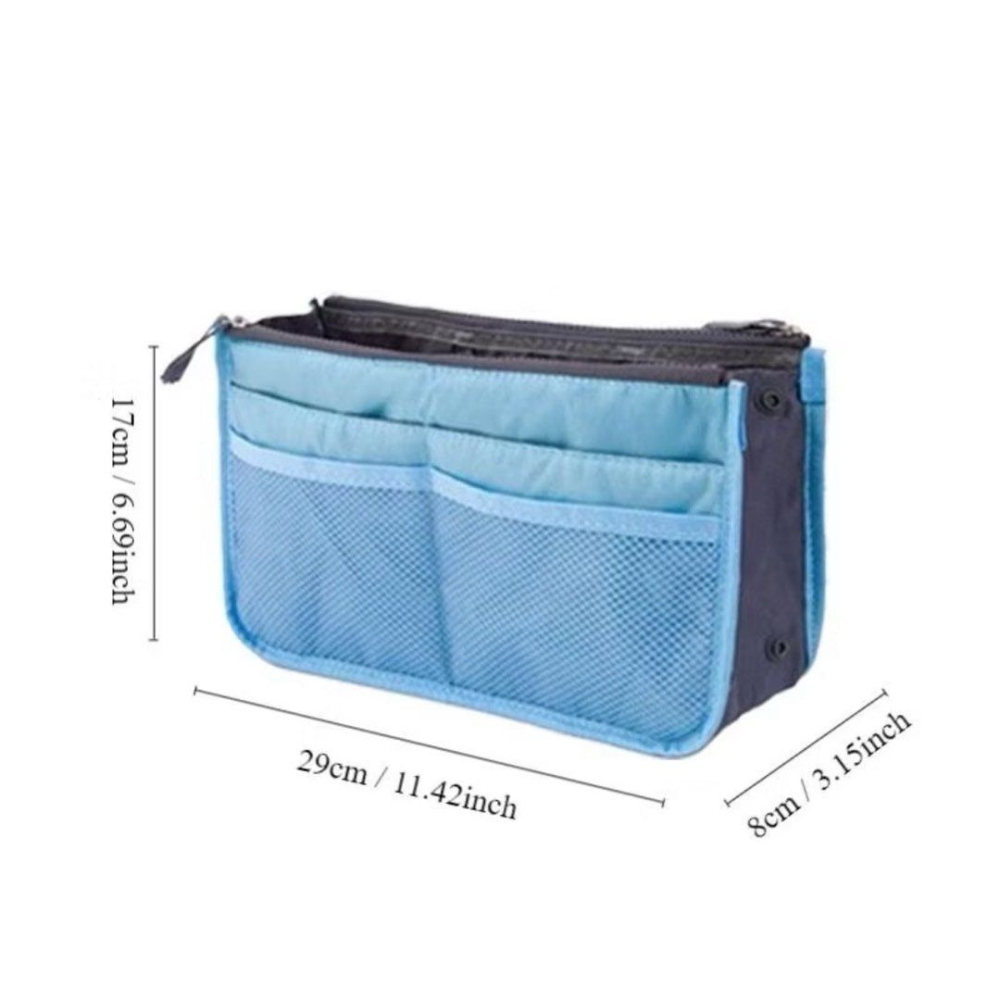 加厚多功能雙拉鍊收纳包,戶外旅行大容量洗漱包,多口袋防水盥洗包,收納包中包袋中袋-細節圖7