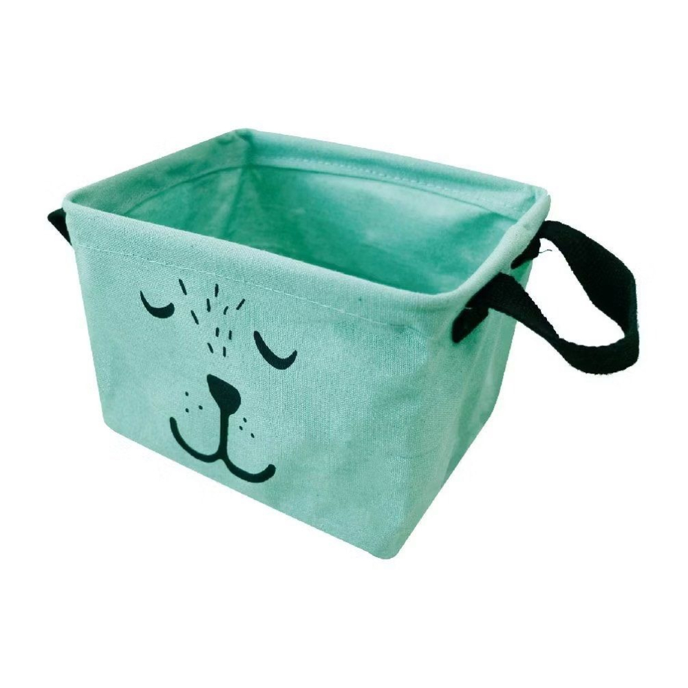 韓式卡通表情收納盒,可折疊帶把手桌面整理方盒,棉麻鑰匙零錢存放盒,防水雜物整理桶,小物化妝品收納袋-細節圖4