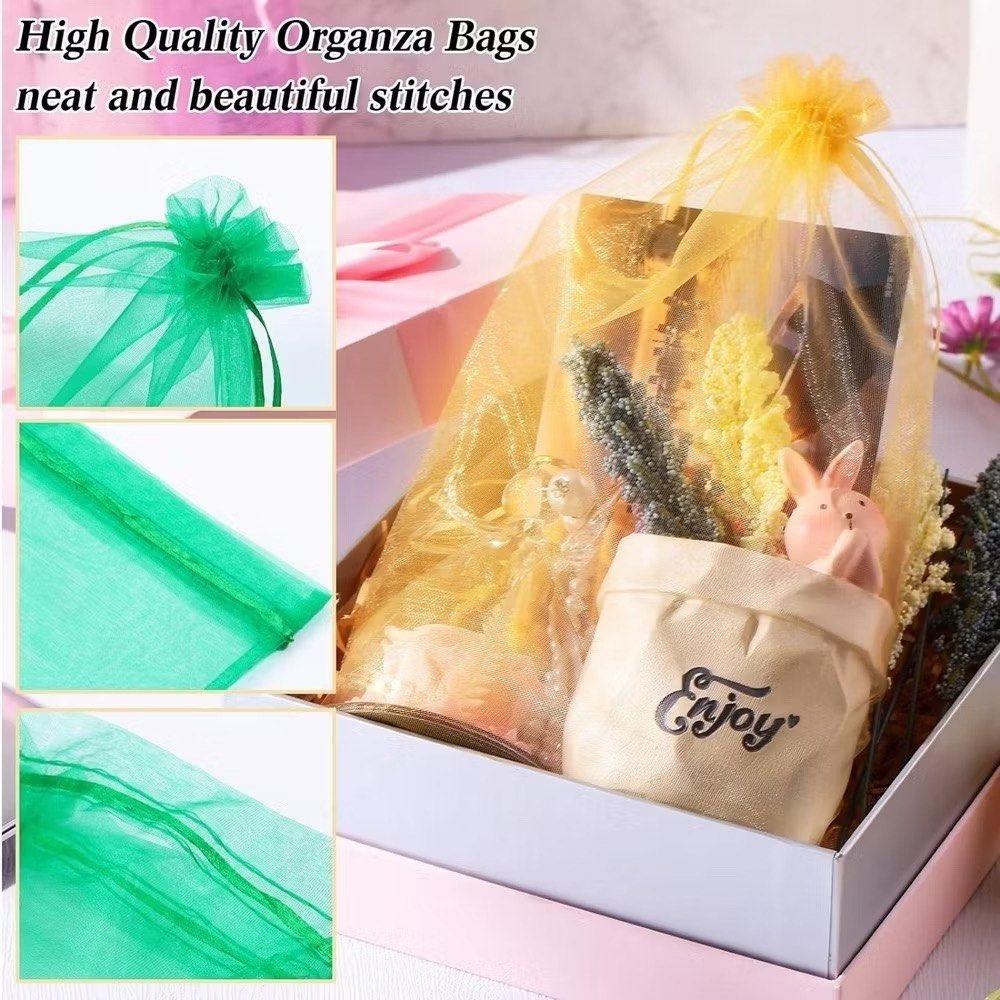 50入透明網紗抽繩包裝袋,首飾束口歐根紗袋,婚禮喜糖禮品包裝袋,禮品袋-細節圖2