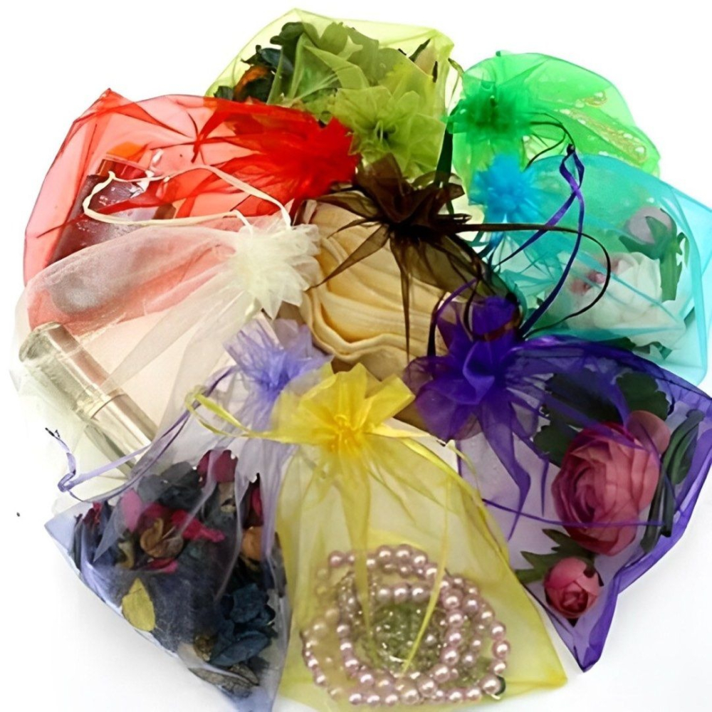 50入透明網紗抽繩包裝袋,首飾束口歐根紗袋,婚禮喜糖禮品包裝袋,禮品袋-細節圖4