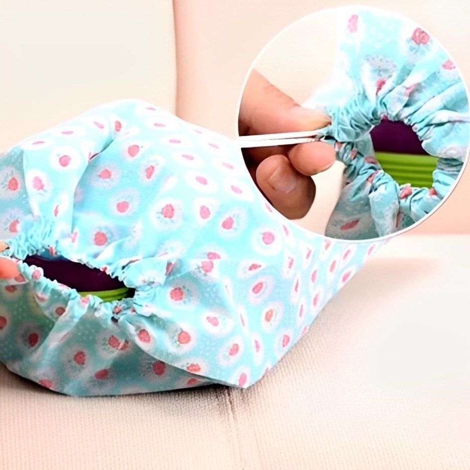 無紡布防塵袋,旅行便攜抽繩鞋袋,藍底玫瑰印花鞋子收納袋,大容量旅遊雜物收納束口袋-細節圖3