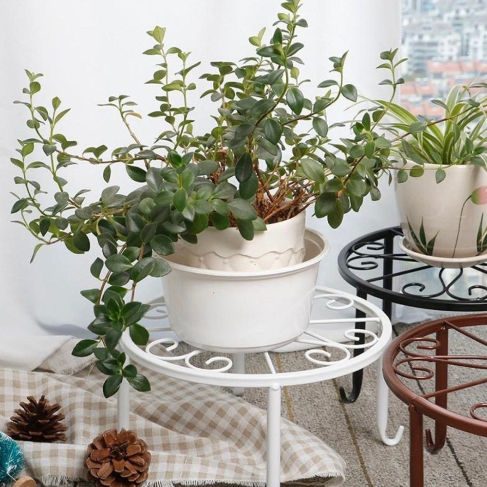 歐式落地鐵藝花架,園藝盆栽支架,增高盆栽架,陽台多肉花架,置物架-細節圖2