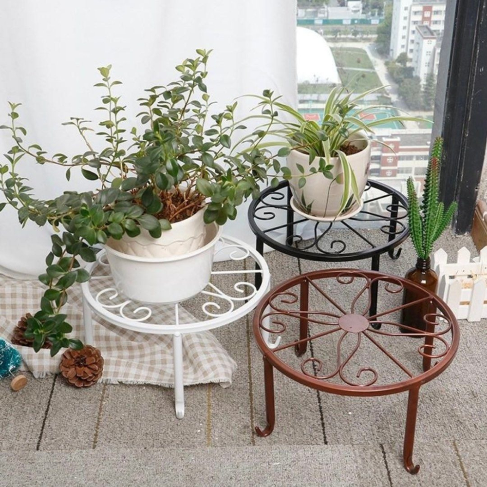 歐式落地鐵藝花架,園藝盆栽支架,增高盆栽架,陽台多肉花架,置物架-細節圖3