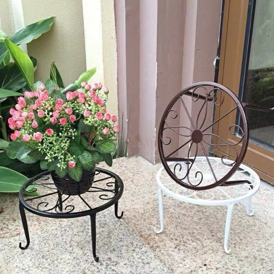 歐式落地鐵藝花架,園藝盆栽支架,增高盆栽架,陽台多肉花架,置物架-細節圖5