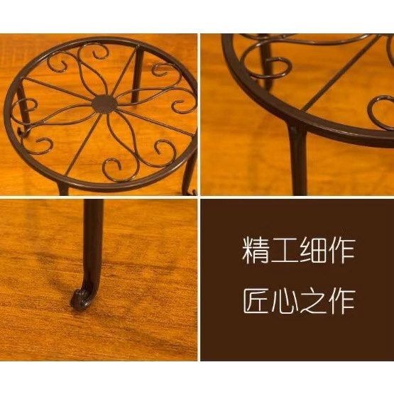 歐式落地鐵藝花架,園藝盆栽支架,增高盆栽架,陽台多肉花架,置物架-細節圖6