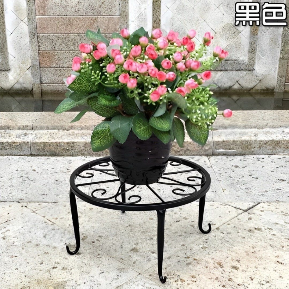 歐式落地鐵藝花架,園藝盆栽支架,增高盆栽架,陽台多肉花架,置物架-細節圖7