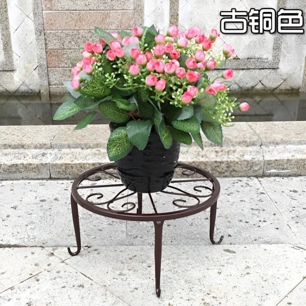歐式落地鐵藝花架,園藝盆栽支架,增高盆栽架,陽台多肉花架,置物架-細節圖8