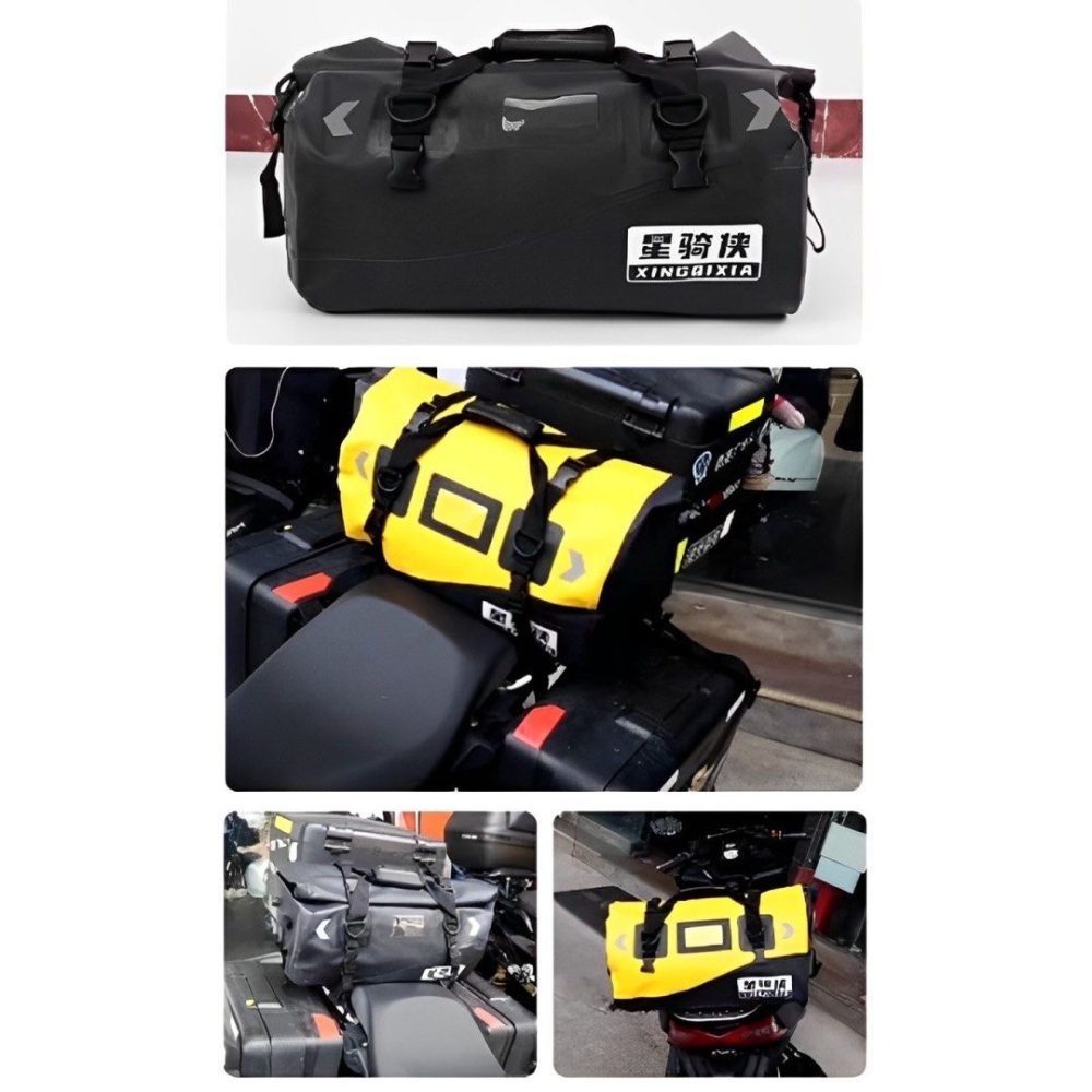 雙層耐磨乾濕分離星騎俠摩托車防水包,機車旅行收納行李包,重機大容量隨身裝備,戶外旅遊收納包,車尾包-細節圖6