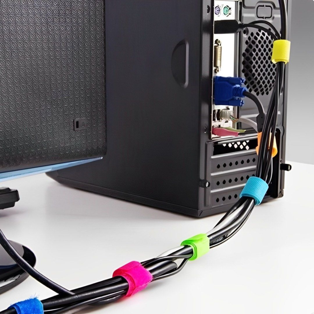 10入魔鬼氈綁線帶,魔術貼理線帶,電線整理扎帶,電線固定綁帶,居家辦公室線材整理固定帶-細節圖2