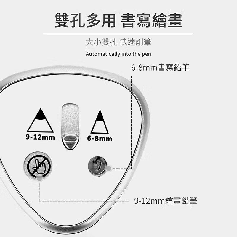 電動雙孔削鉛筆機,學生文具自動削筆機,桌上型削筆器,美術色鉛筆繪畫電動削筆刀-細節圖3