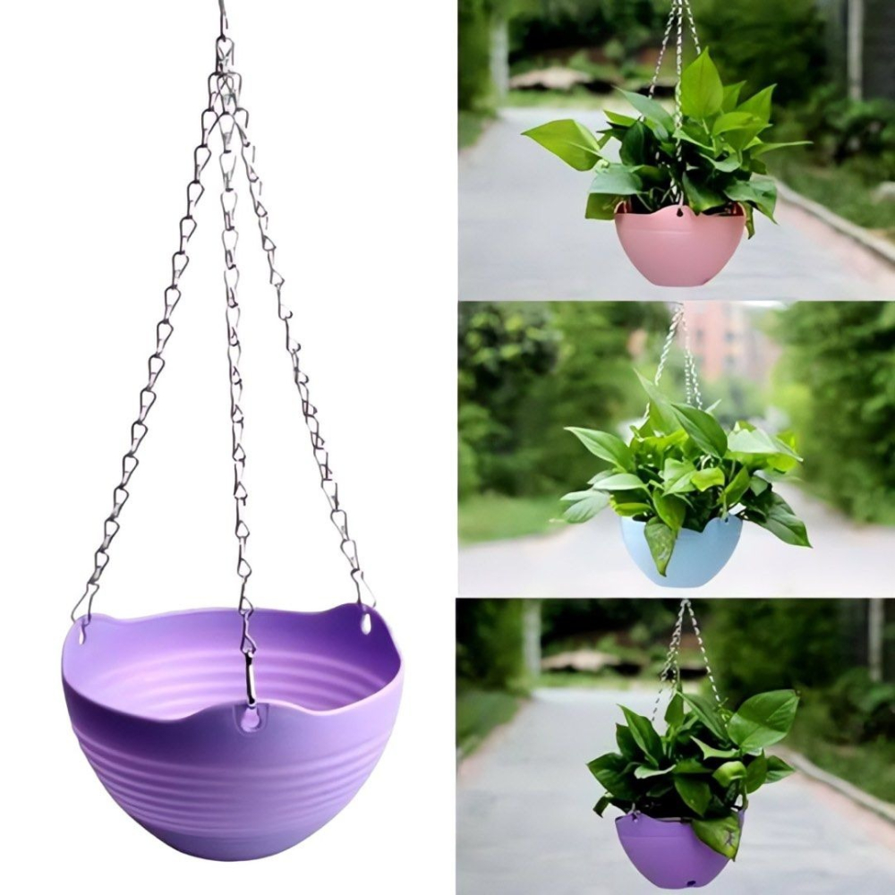典雅吊掛花盆,園藝懸掛多肉種植花器,庭院加厚裝飾花籃-細節圖2