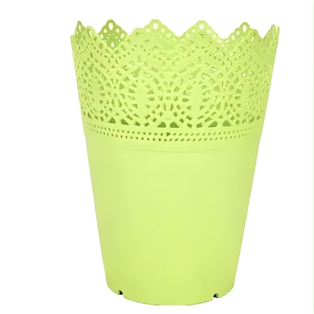 北歐彩色花邊鏤空小花盆,庭院陽台園藝種植花器-細節圖6