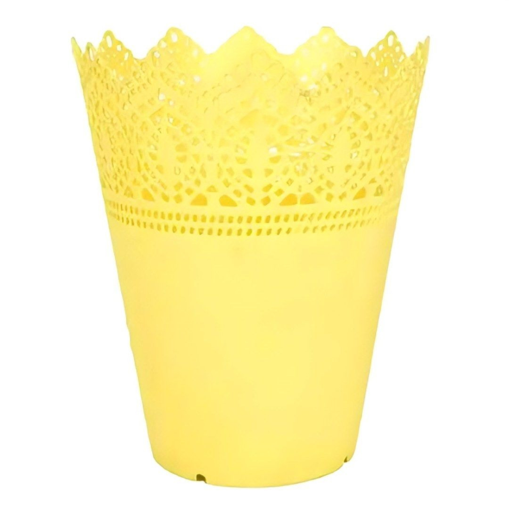 北歐彩色花邊鏤空小花盆,庭院陽台園藝種植花器-細節圖7