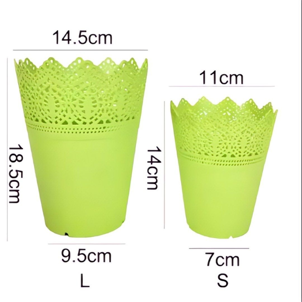 北歐彩色花邊鏤空小花盆,庭院陽台園藝種植花器-細節圖8