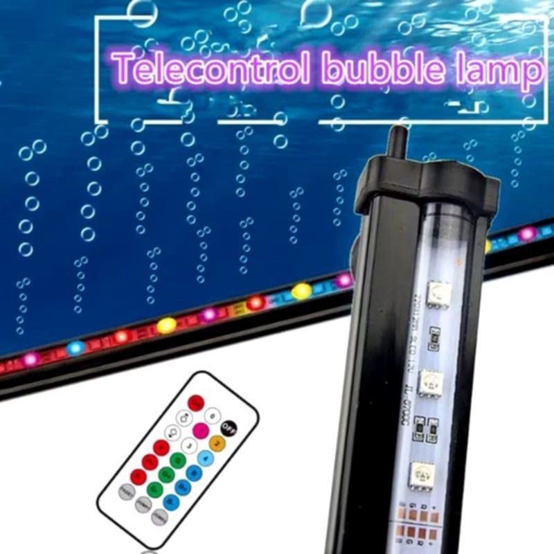 水族七彩遙控氣泡燈,高亮節能增氧LED氣泡燈,魚缸造景裝飾氣氛燈-細節圖7