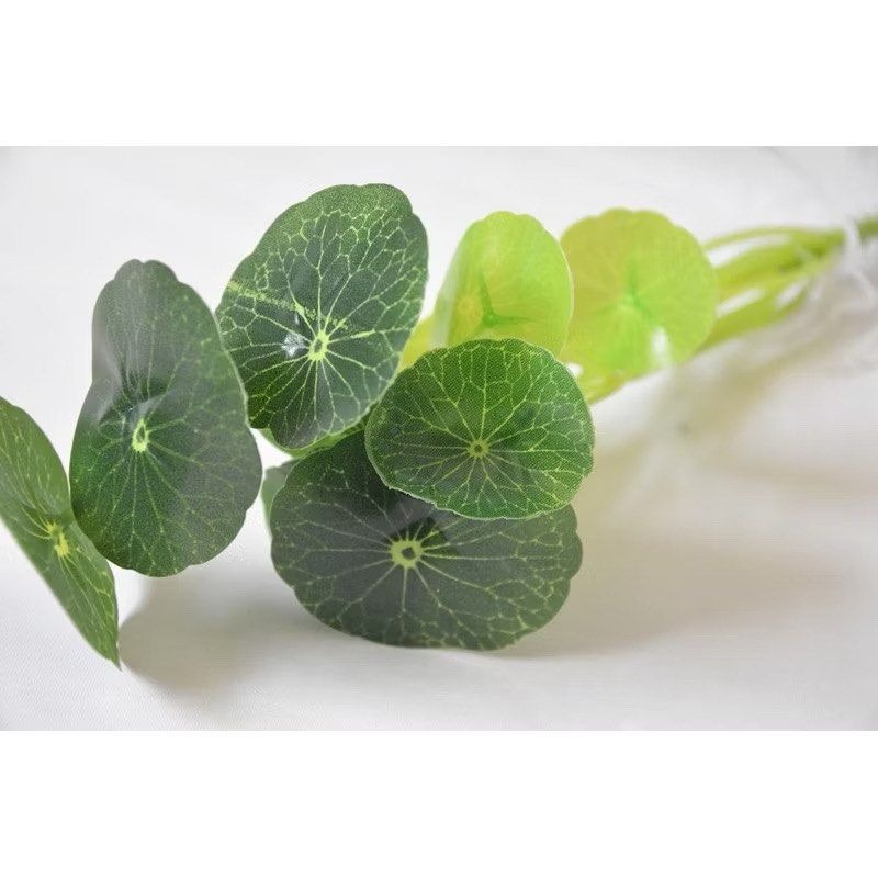 12頭小荷葉仿真花,水族箱造景人造金錢草,魚缸水族裝飾水草,微景觀無毒水生植物裝飾佈置-細節圖6