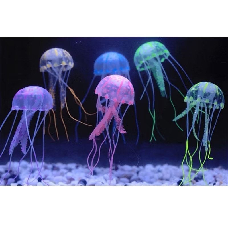 螢光水母魚缸造景,水族箱裝飾佈置仿真水母,觀賞魚缸裝飾品-細節圖2