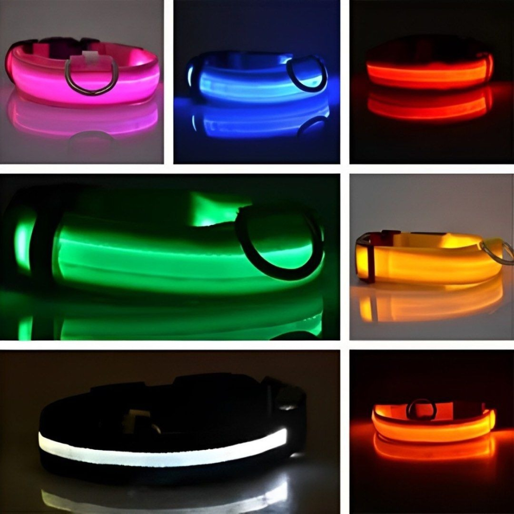 LED發光寵物項圈,夜間散步安全遛狗項圈,發亮狗狗牽繩項圈-細節圖2