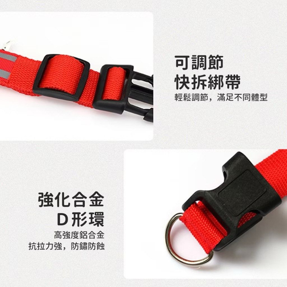 LED發光寵物項圈,夜間散步安全遛狗項圈,發亮狗狗牽繩項圈-細節圖6