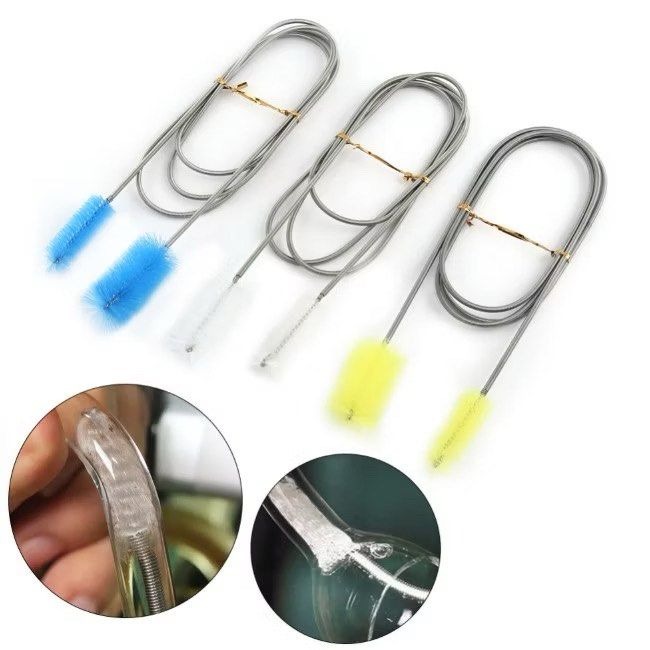 水族箱水管清潔刷,不銹鋼彈簧彎曲魚缸雙頭刷,過濾汞進水清潔工具,水管縫隙刷,155cm-細節圖2