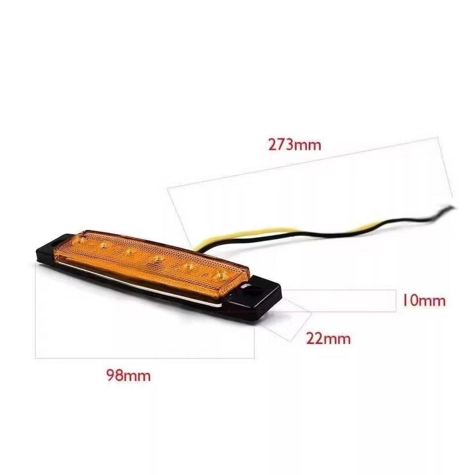 1對6LED汽車邊燈,卡車邊燈,大貨車安全警示燈,LED信號燈照輪燈,12-24V黃光-細節圖5