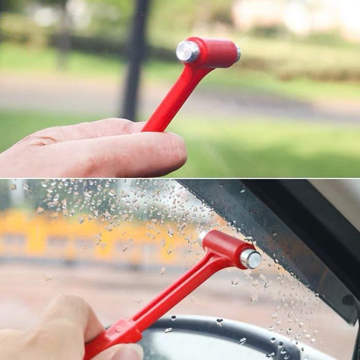 3合1汽車多功能破窗錘,緊急安全逃生安全帶切割器,車用迷你車窗擊破器,應急錘子-細節圖3