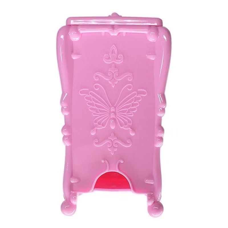 抽取式掀蓋化妝棉收納架,立體薔薇花化妝棉盒,復古奢華蝴蝶棉片盒-細節圖3