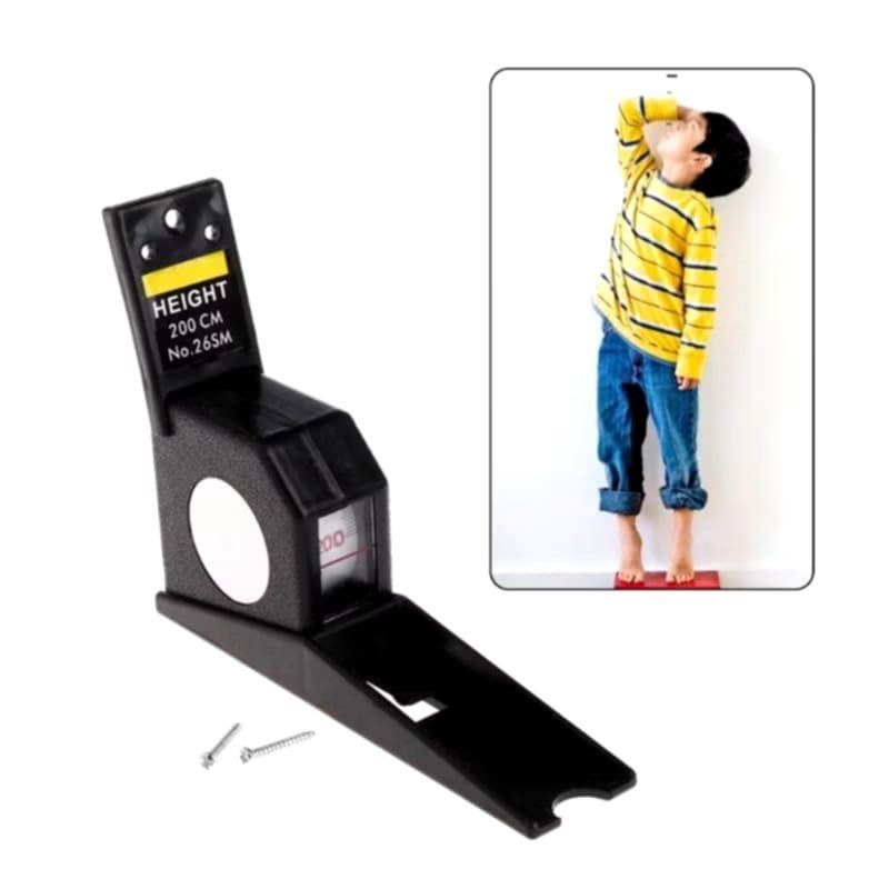 自動伸縮 2M 兒童身高尺,成人可伸縮捲尺刻度尺,多功能壁掛身高測量尺-細節圖2
