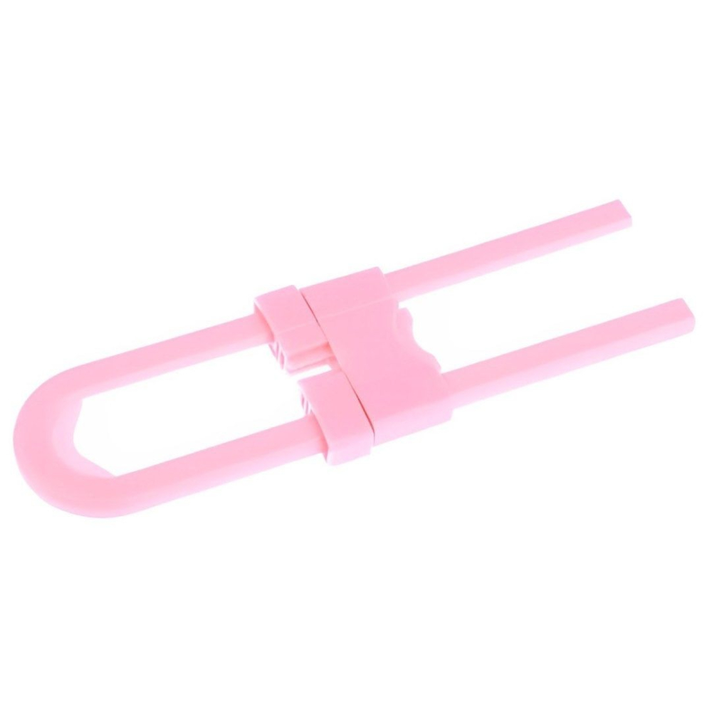 粉色兒童安全鎖,寶寶防護防夾手U型鎖,室內抽屜防開啟保護鎖,可調節廚房櫥櫃門鎖,鞋櫃鎖-細節圖4