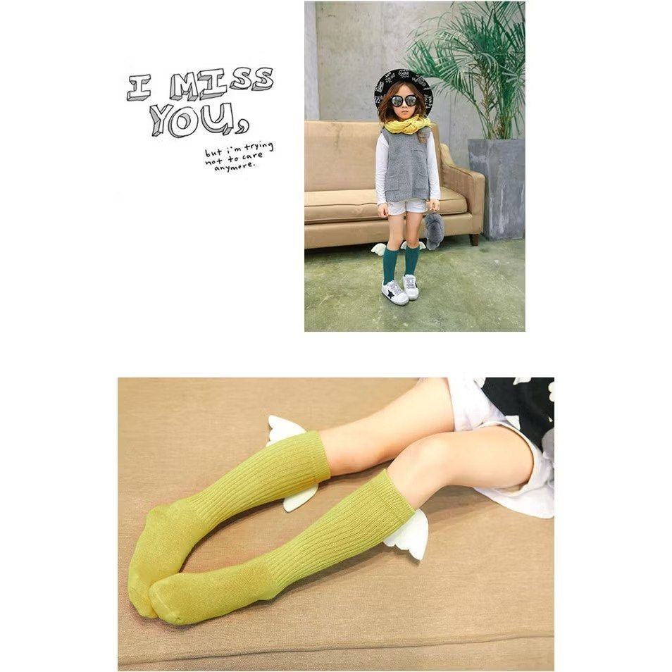 女童創意可愛天使翅膀中筒襪,兒童立體秋冬長襪,寶寶4-6歲襪子-細節圖2