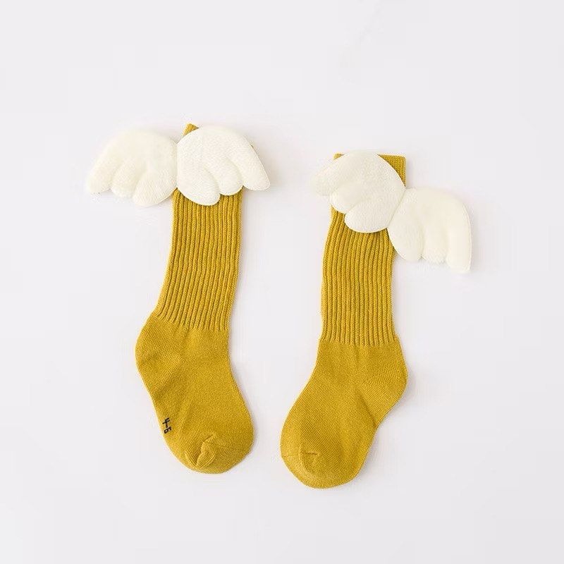 女童創意可愛天使翅膀中筒襪,兒童立體秋冬長襪,寶寶4-6歲襪子-細節圖3