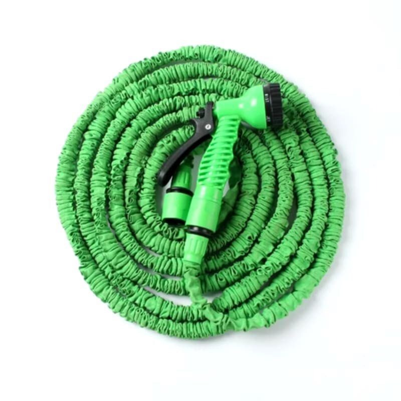 45m綠色3倍伸縮水管,多功能轉換頭汽車洗車高壓水槍,園藝園林噴灑水槍,彈性高壓防暴水管-細節圖7