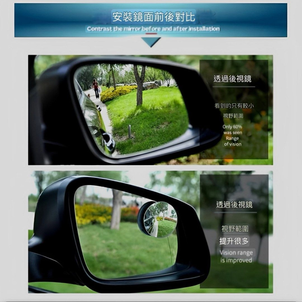 一對無邊汽車後視鏡小圓鏡,倒車反光盲點鏡,360度可調廣角輔助鏡,黏貼式超廣角安全行車輔助鏡-細節圖4