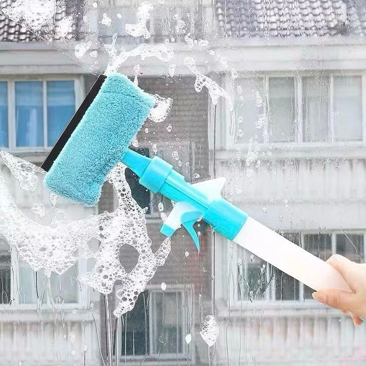 一體式雙面擦玻璃工具,可噴水窗戶刮玻璃清潔刮刀,雙頭擦窗器-細節圖6