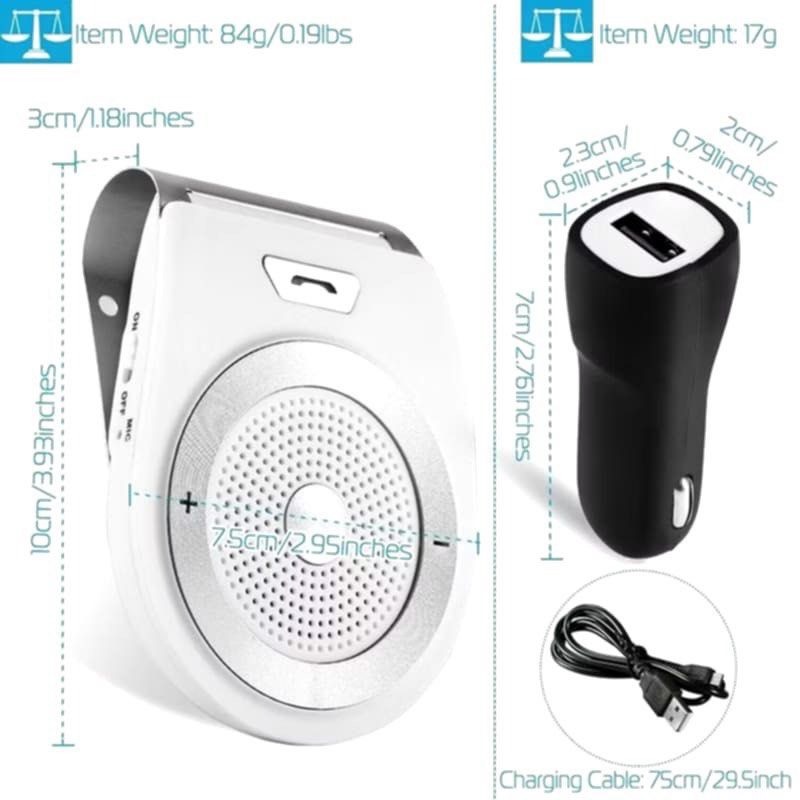 車載無線藍牙喇叭,汽車免提通話音樂播放器,車用立體聲音樂播放器-細節圖4