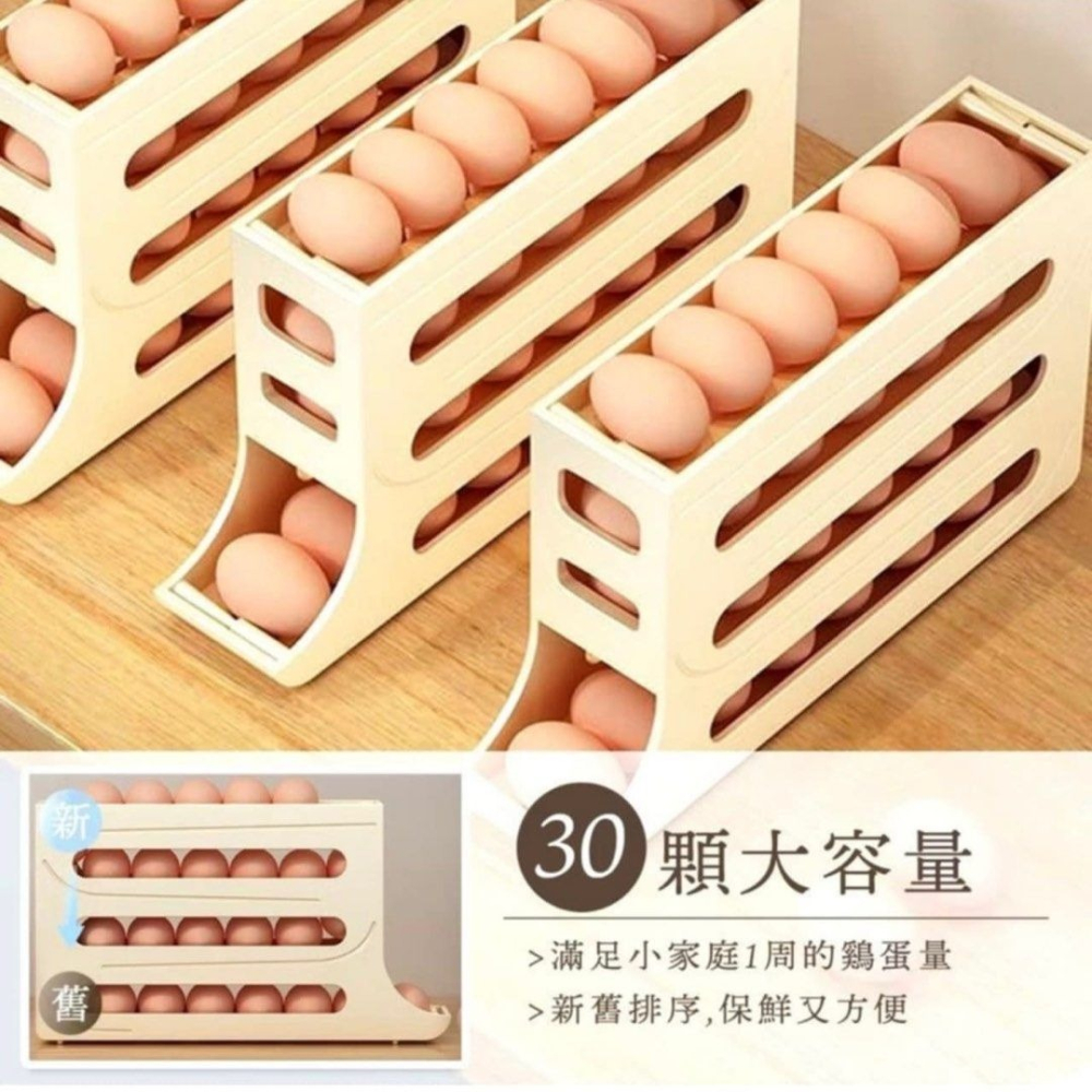 廚房冰箱滾動雞蛋收納盒,多層斜口自動滾蛋器,自動滾落蛋架-細節圖8