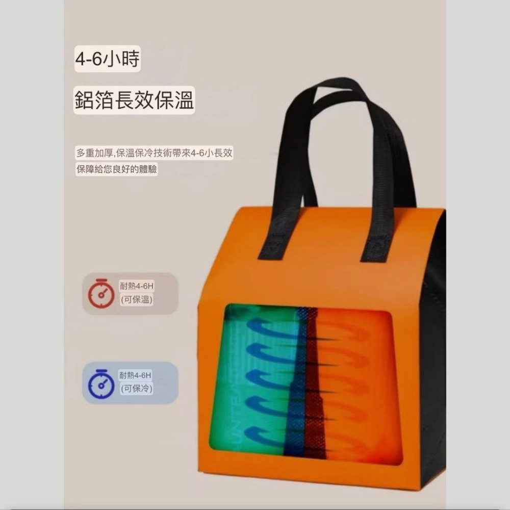 10入鋁箔外帶保溫袋,可愛小熊保溫保冷手提袋,防水抗壓三層加厚保鮮袋,送禮禮物包裝袋-細節圖8