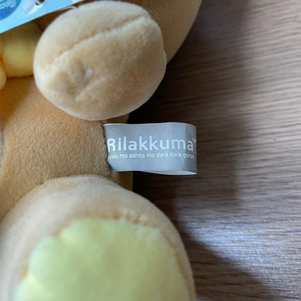 正版拉拉熊rilakkuma圍巾絨毛娃娃,日系懶懶熊玩偶,收藏布偶,毛絨玩具,21cm-細節圖5