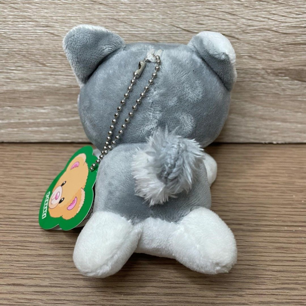 Q版哈士奇絨毛娃娃吊飾,可愛毛絨玩偶,包包裝飾小吊飾-細節圖2