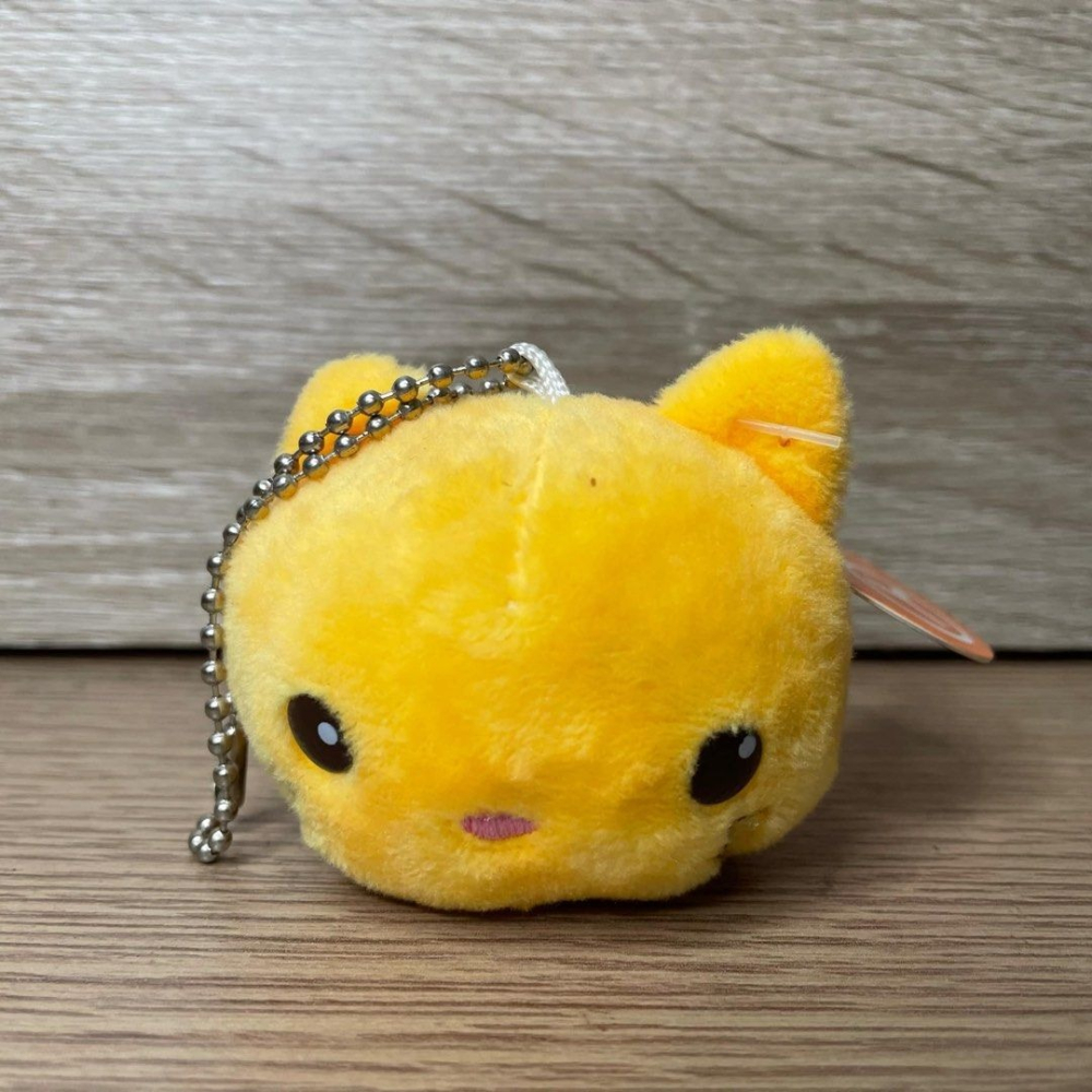 黃色趴姿小貓毛絨娃娃吊飾,可愛貓咪絨毛玩偶,包包裝飾小物鑰匙圈-細節圖4