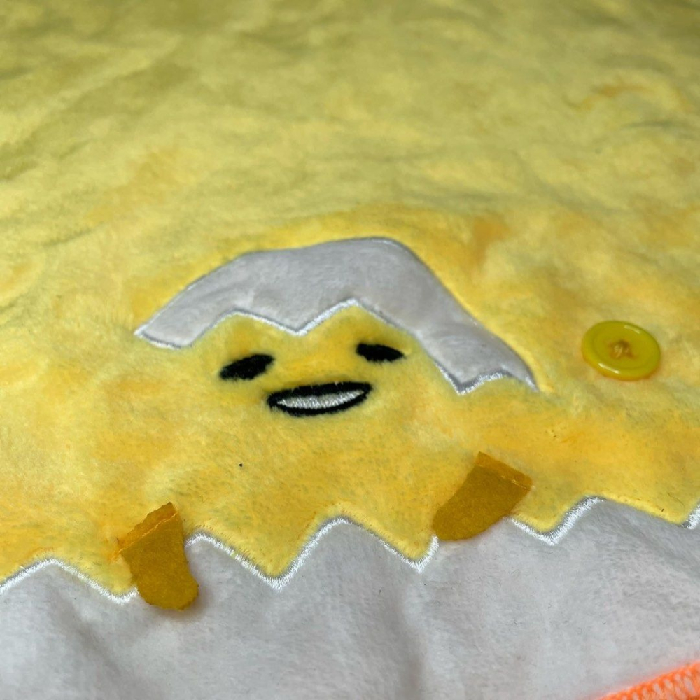 三麗鷗蛋黃哥擦手巾,絨毛蛋黃哥造型方巾,小毛巾-細節圖2